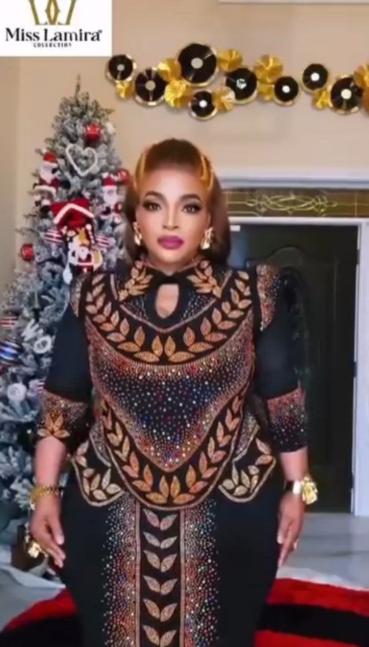 Black & Gold Embroidered Kaftan